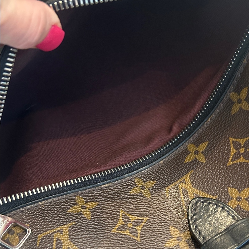 100% Authentic Louis Vuitton Brown Monogram Backpack with Black Leather Flap - Picture 13 of 15